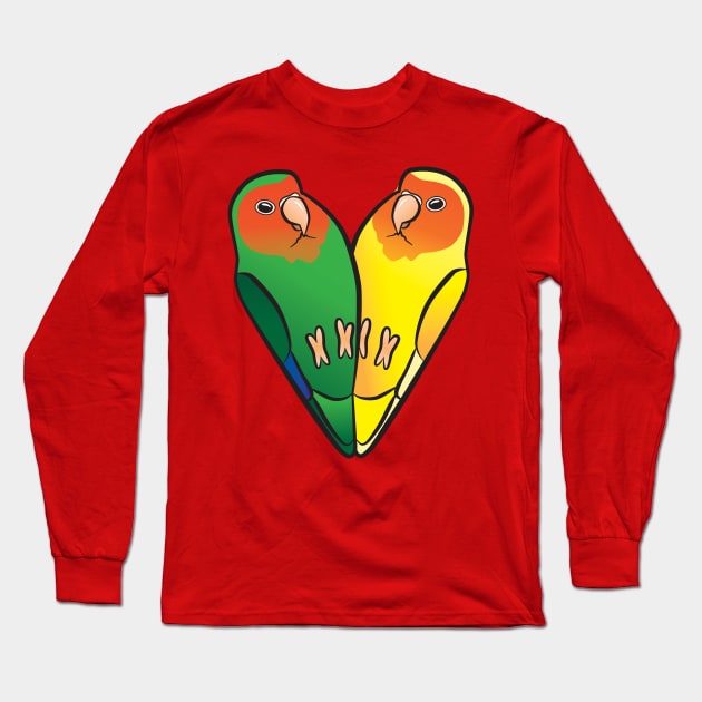 Lovebird Hearts Long Sleeve T-Shirt by punkburdarts